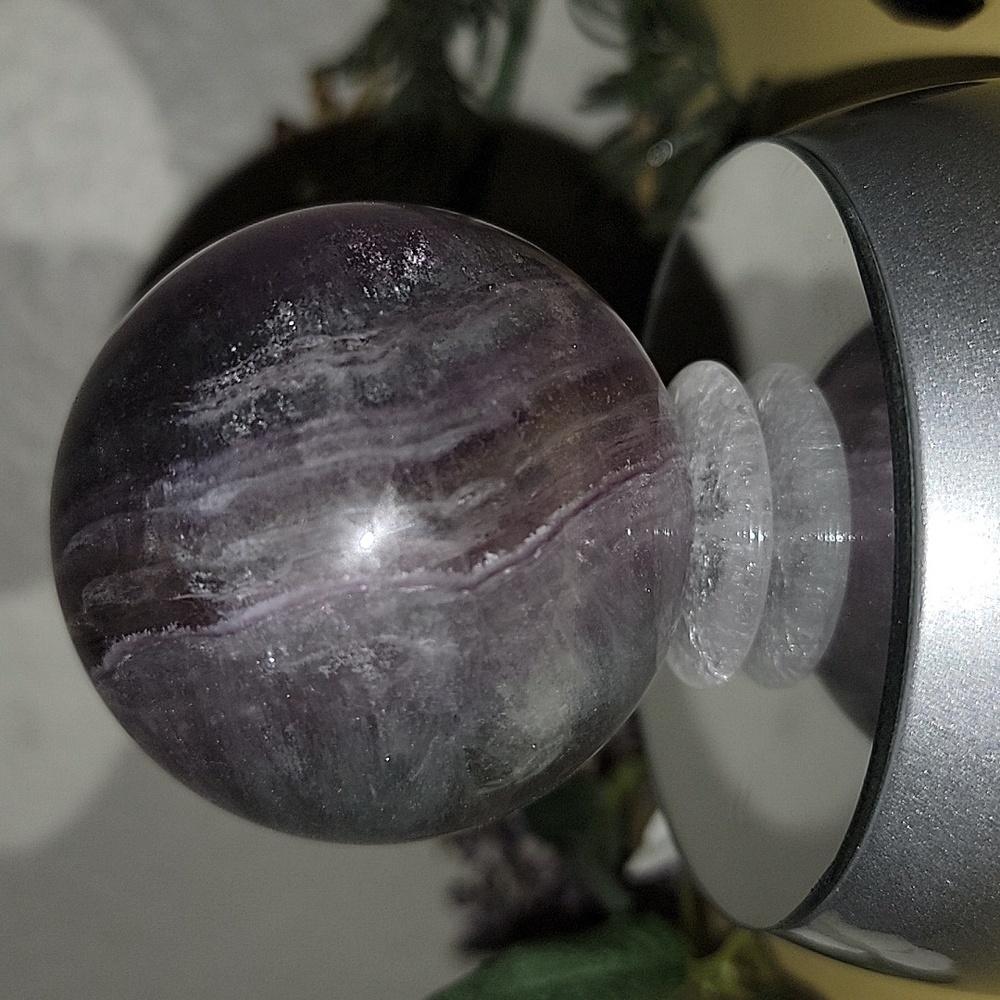 Beautiful Rainbow Fluorite Natural Stone Sphere Bohemian Crystal Genuine Gift